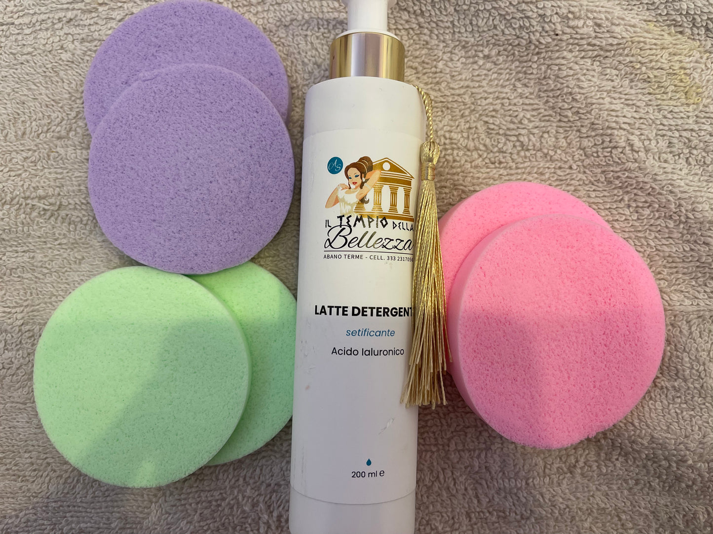 Colored facial sponges